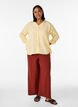 Wijde linnen en viscose broek, Rood, Model image number 0