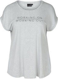 Trainings t-shirt met print en korte mouwen, Light Grey Melange