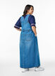 Midi denim overall jurk, Blauw, Model image number 1