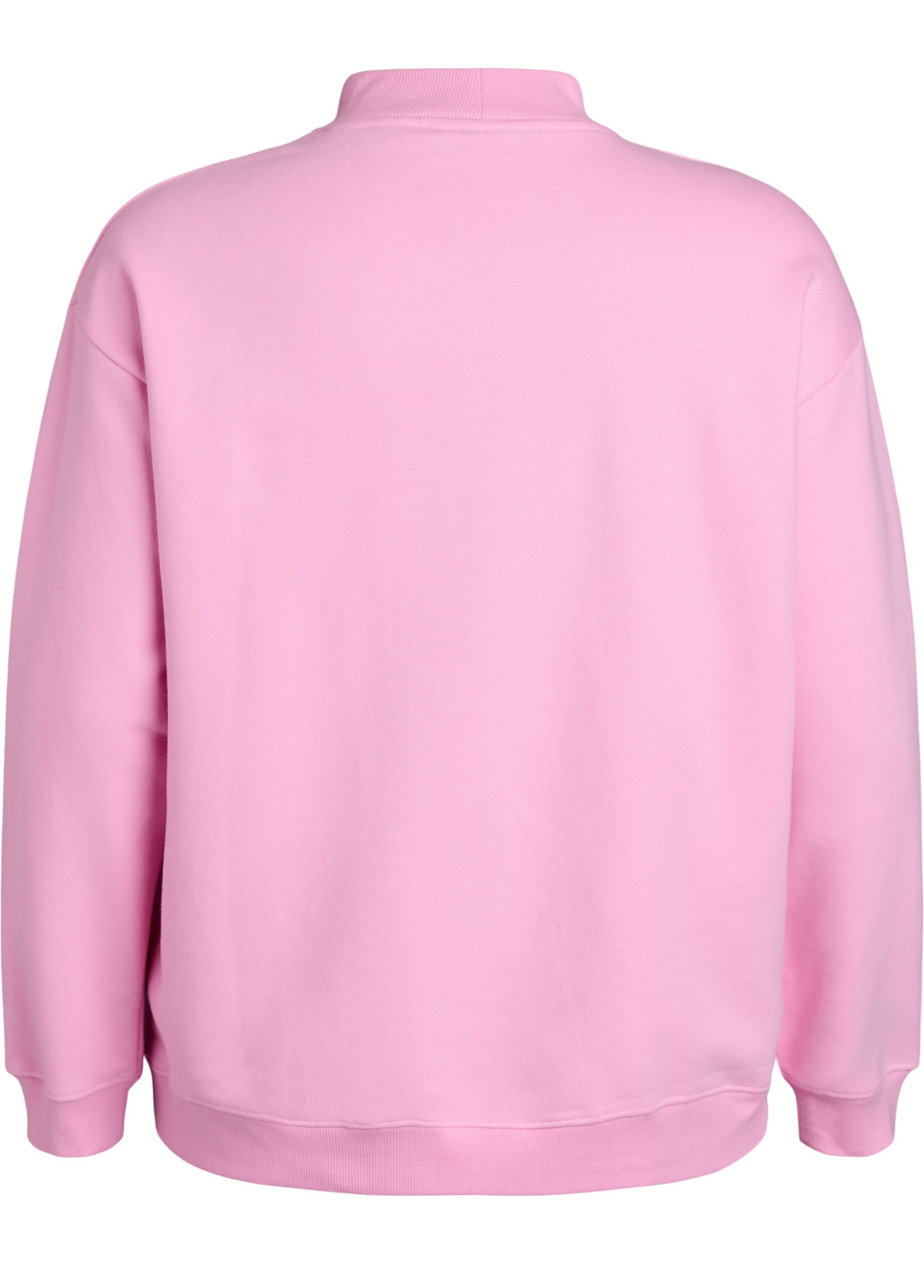 Zizzi Sweatshirt met hoge kraag en lange mouwen, Roze, Packshot image number 3