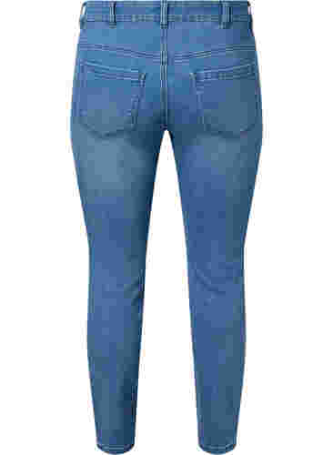 Cropped Emily jeans met borduursel, Blue denim, Packshot image number 1