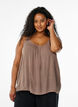 Strap top in viscose, Bruin, Model image number 0