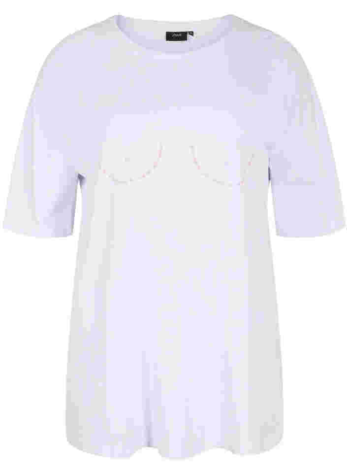 Support the breasts - T-shirt van katoen, White, Packshot