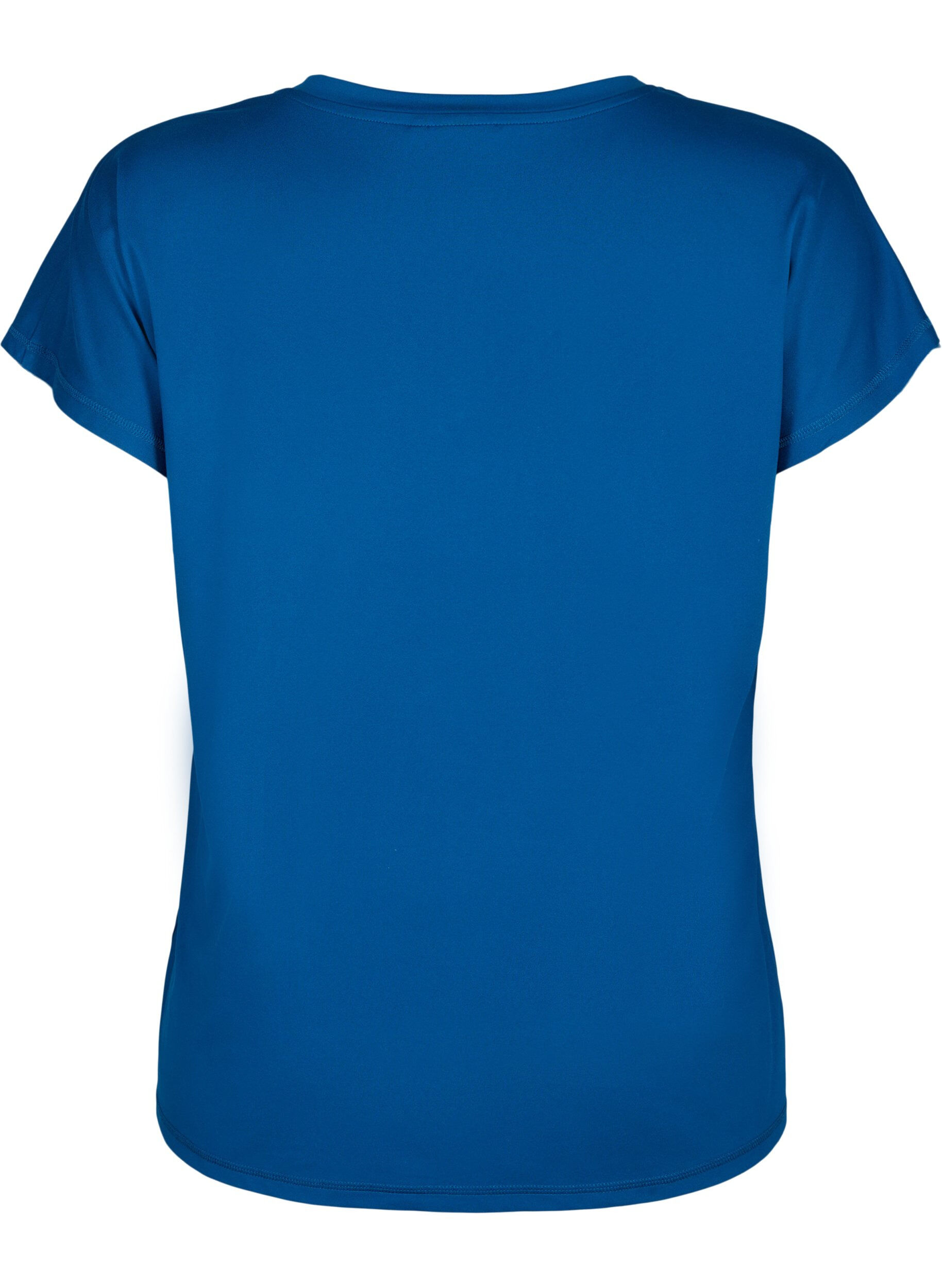Zizzi Los trainings-T-shirt met v-hals, Blue Opal, Packshot image number 1