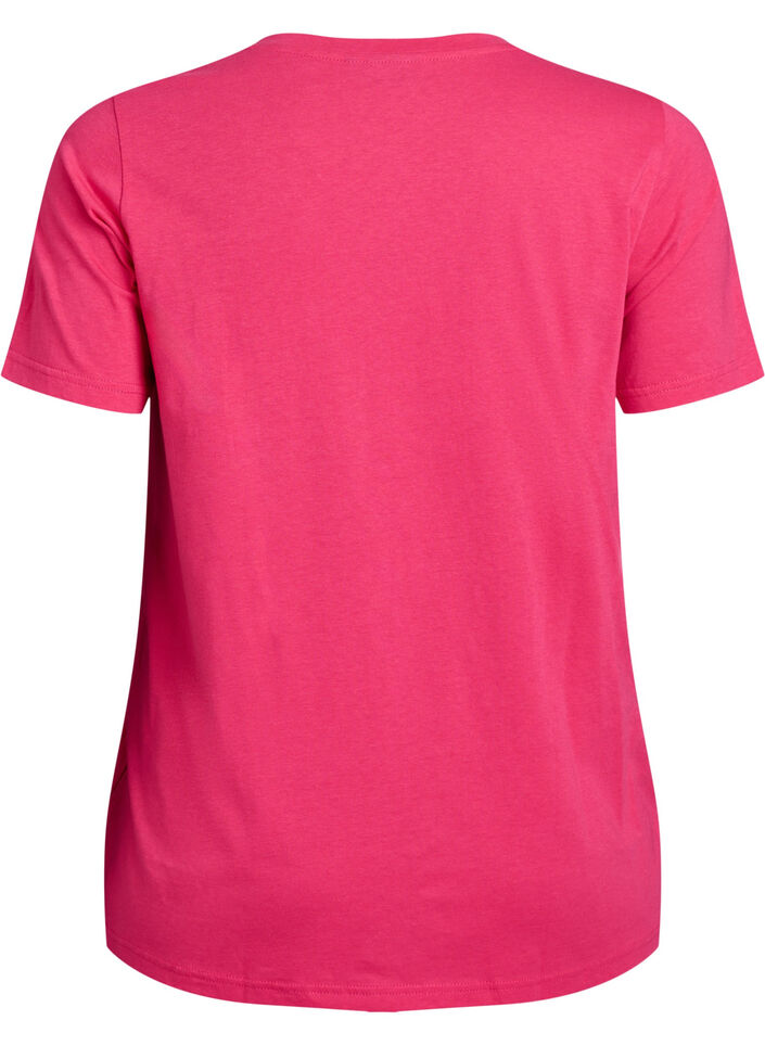 T-shirt met korte mouwen en V-hals, Roze, Packshot image number 1