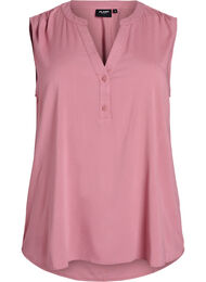 FLASH - Mouwloze viscose blouse, Roze