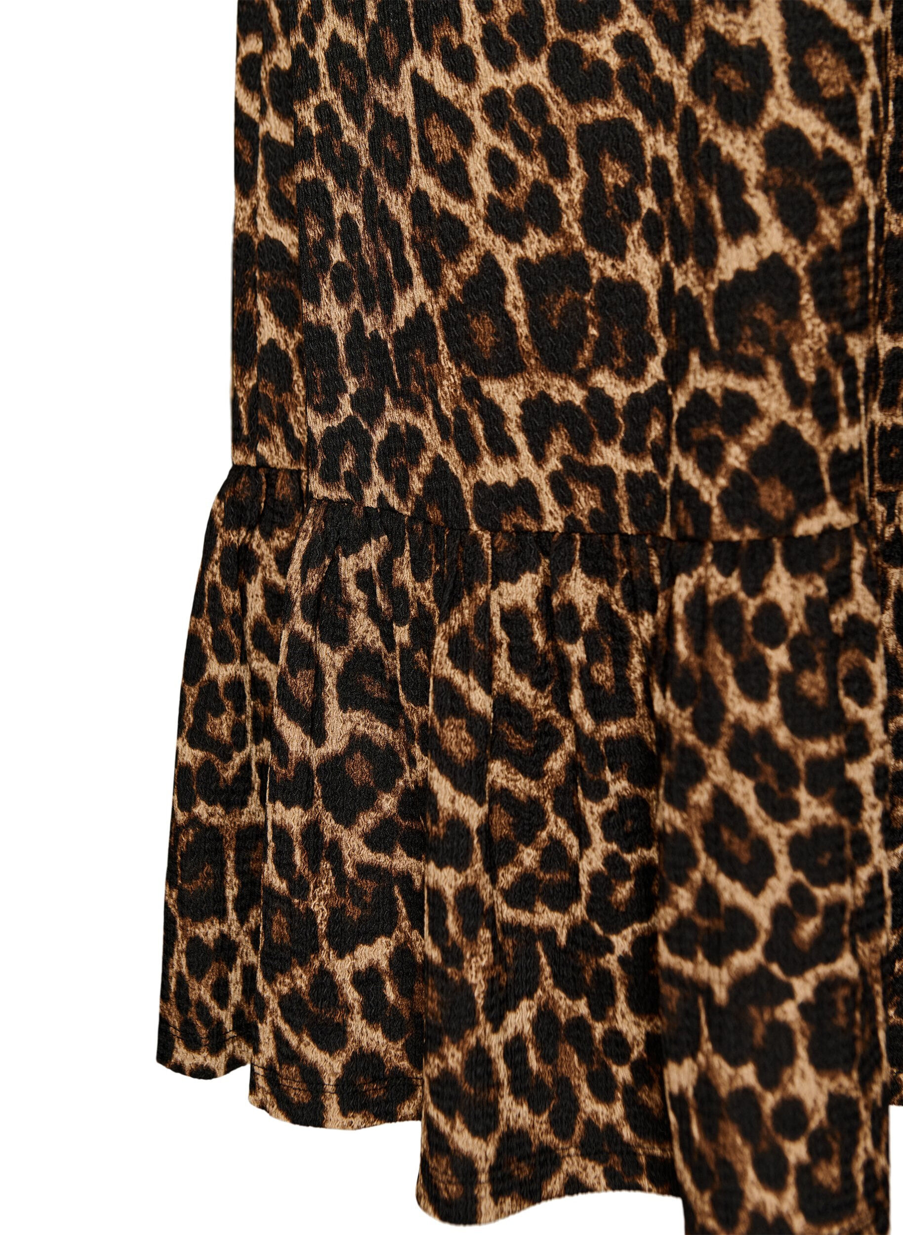 Zizzi Lange rok met strikceintuur en rucheszoom, Zwart, Packshot image number 3