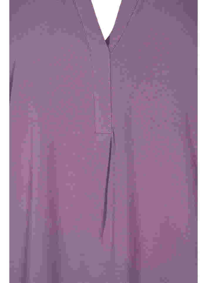 Blouse met korte mouwen en v-hals, Vintage Violet, Packshot image number 2