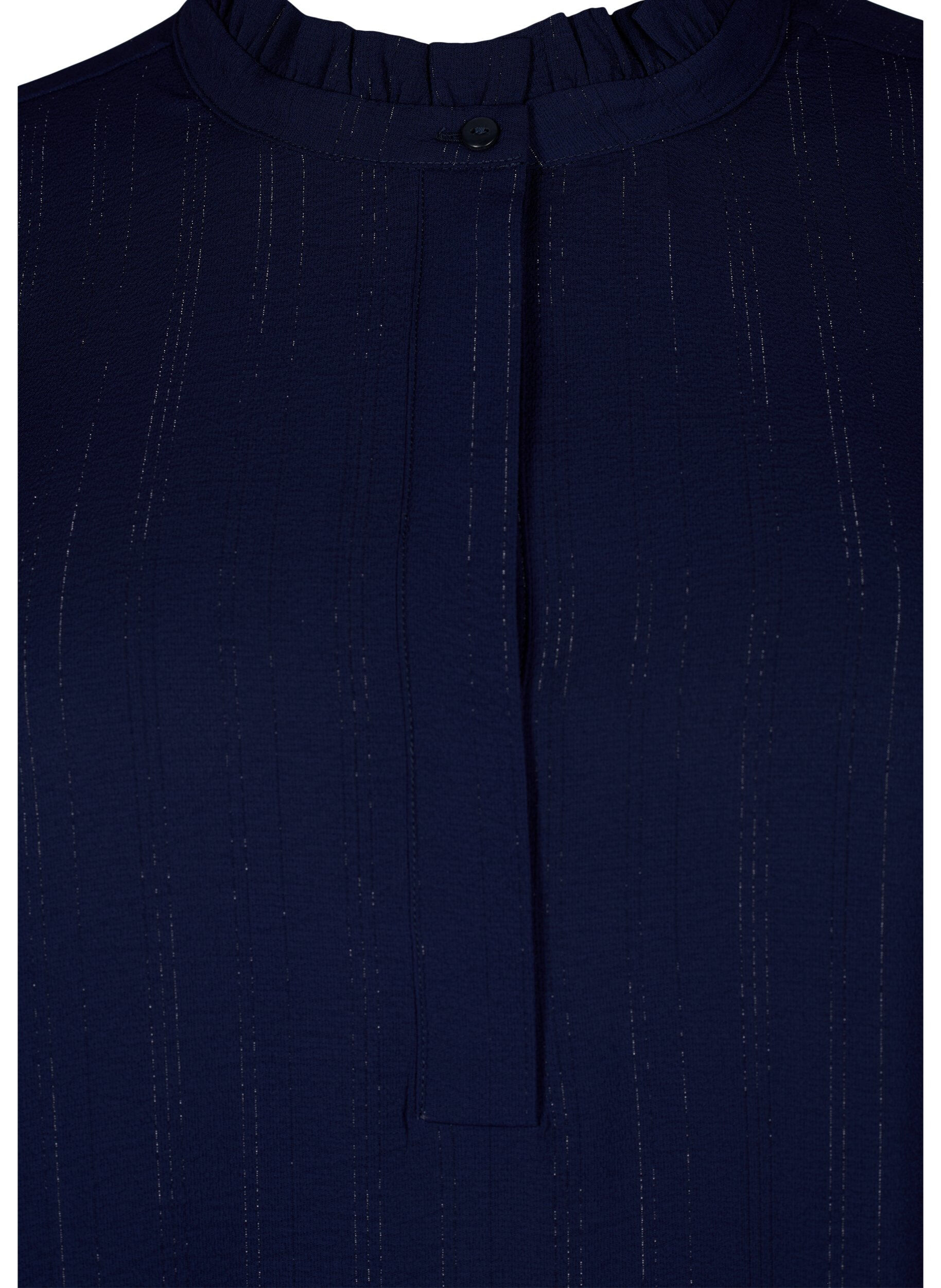 Zizzi Kort jurkje met ruches en glitter, Blauw, Packshot image number 2