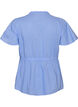 Katoenen blouse met strik en elastische taille, Blauw, Packshot image number 1