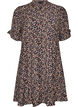 Korte viscose jurk met ruchesdetails, Blauw, Packshot image number 0