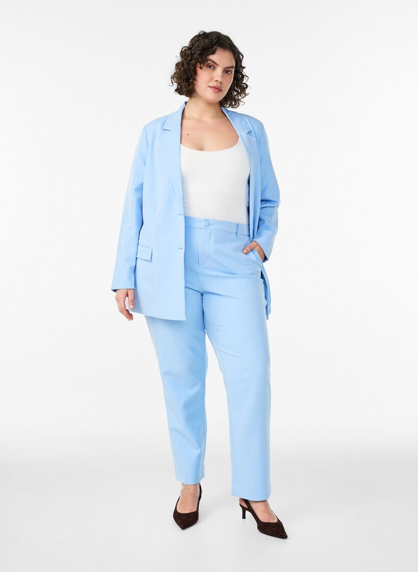 Klassieke blazer met knoopsluiting, Blauw, Model image number 1