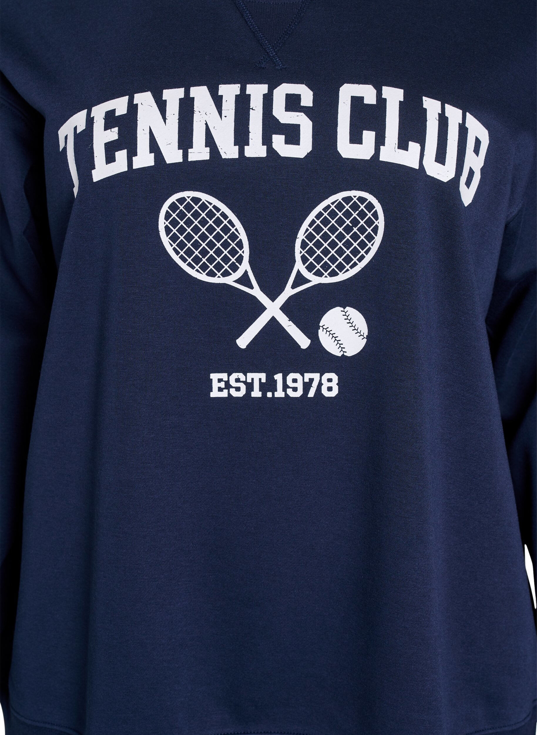 Zizzi Sportief sweatshirt met print, Blauw, Packshot image number 2