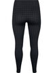 Naadloze legging in pied-de-poule patroon, Black w. Dark Grey, Packshot image number 1