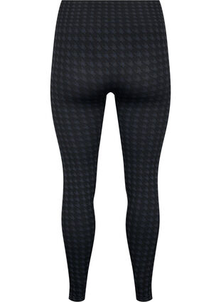 Naadloze legging in pied-de-poule patroon, Black w. Dark Grey, Packshot image number 1