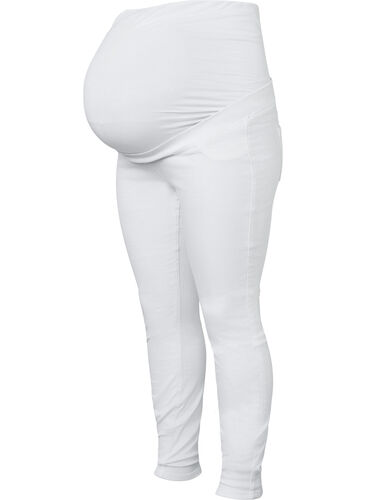 Zwangerschapsjeggingbroek van katoen, White, Packshot image number 0