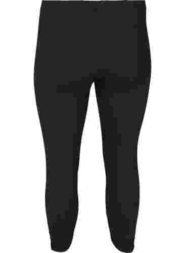 Basic 3/4 legging met ruche detail, Black, Packshot image number 1