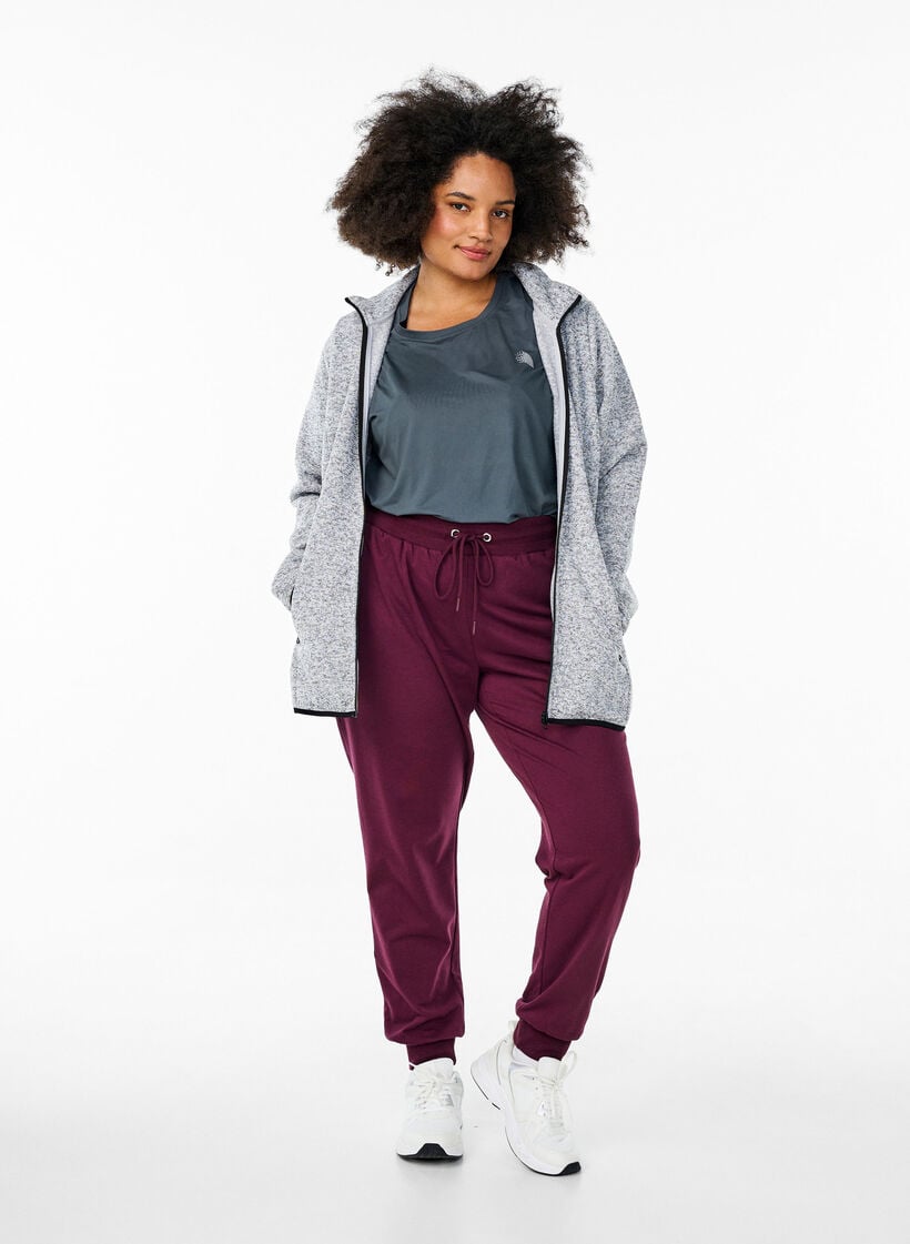 Vest van jersey met hoge kraag en ritssluiting, Grijs, Model image number 1