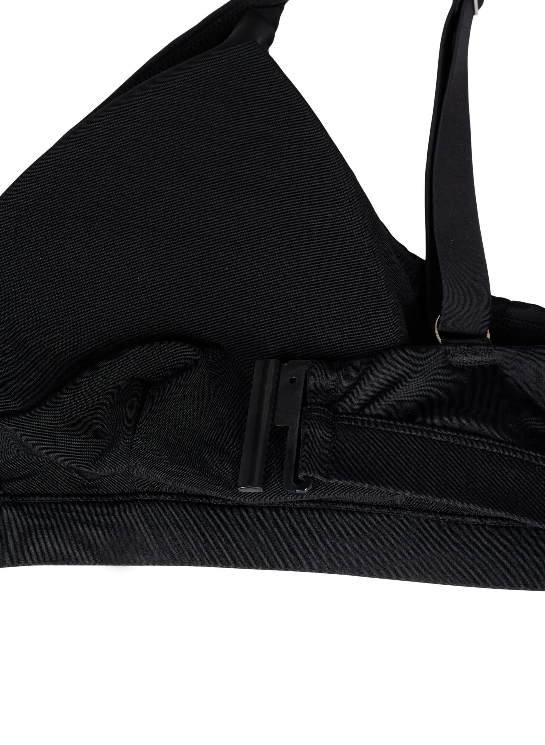 Zizzi Triangle bikinitop met wikkel detail, Zwart, Packshot image number 3