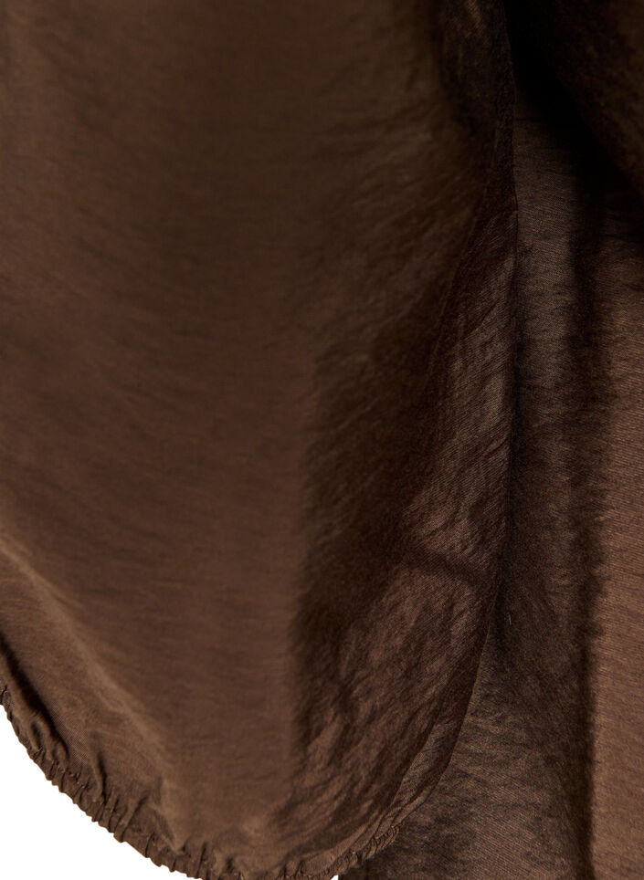 Blouse met 3/4 mouwen en kantdetails, Bruin, Packshot image number 3