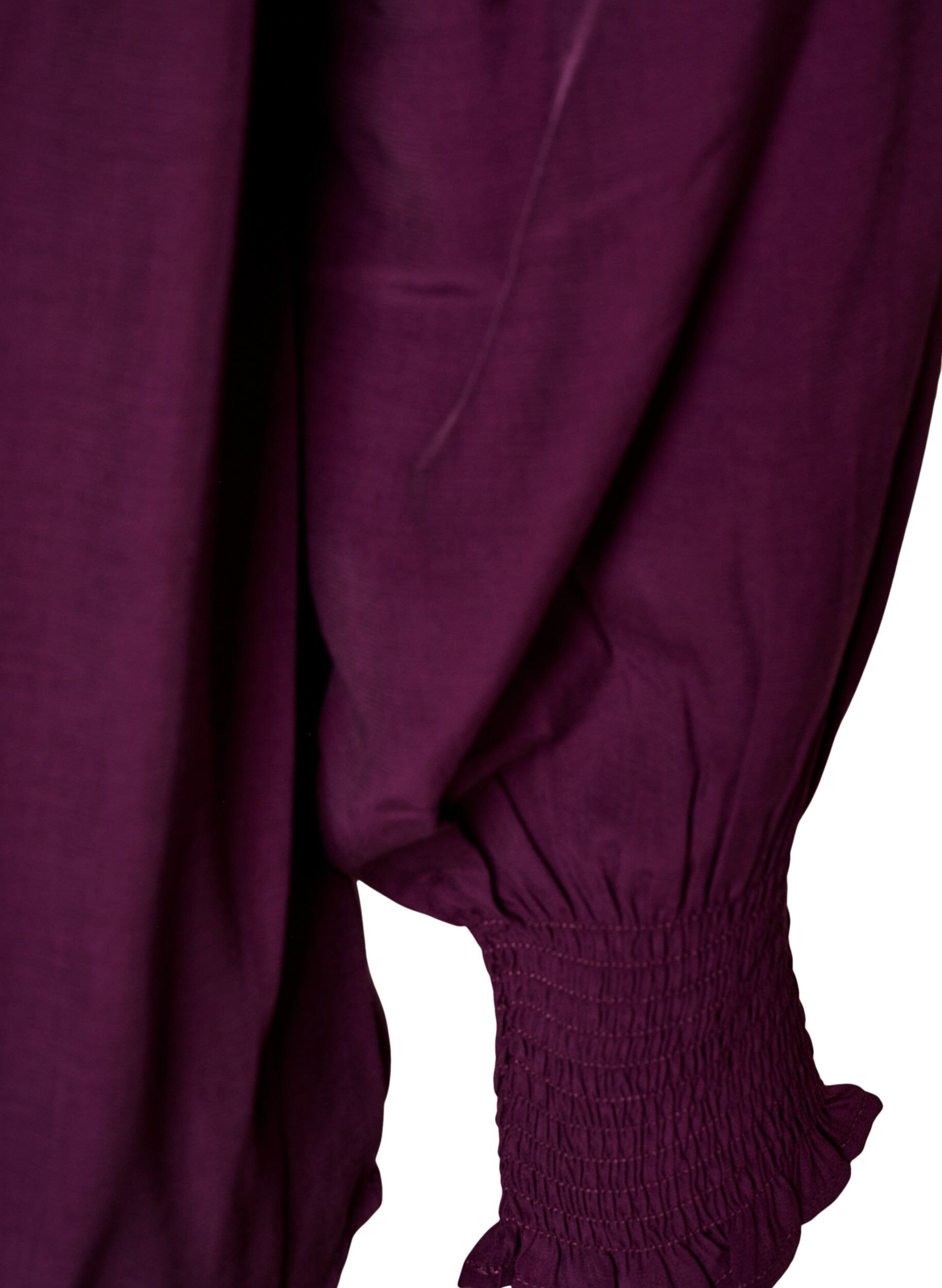 ZizziBlouse met ruches kraag en plooien, Paars, Packshot image number 3