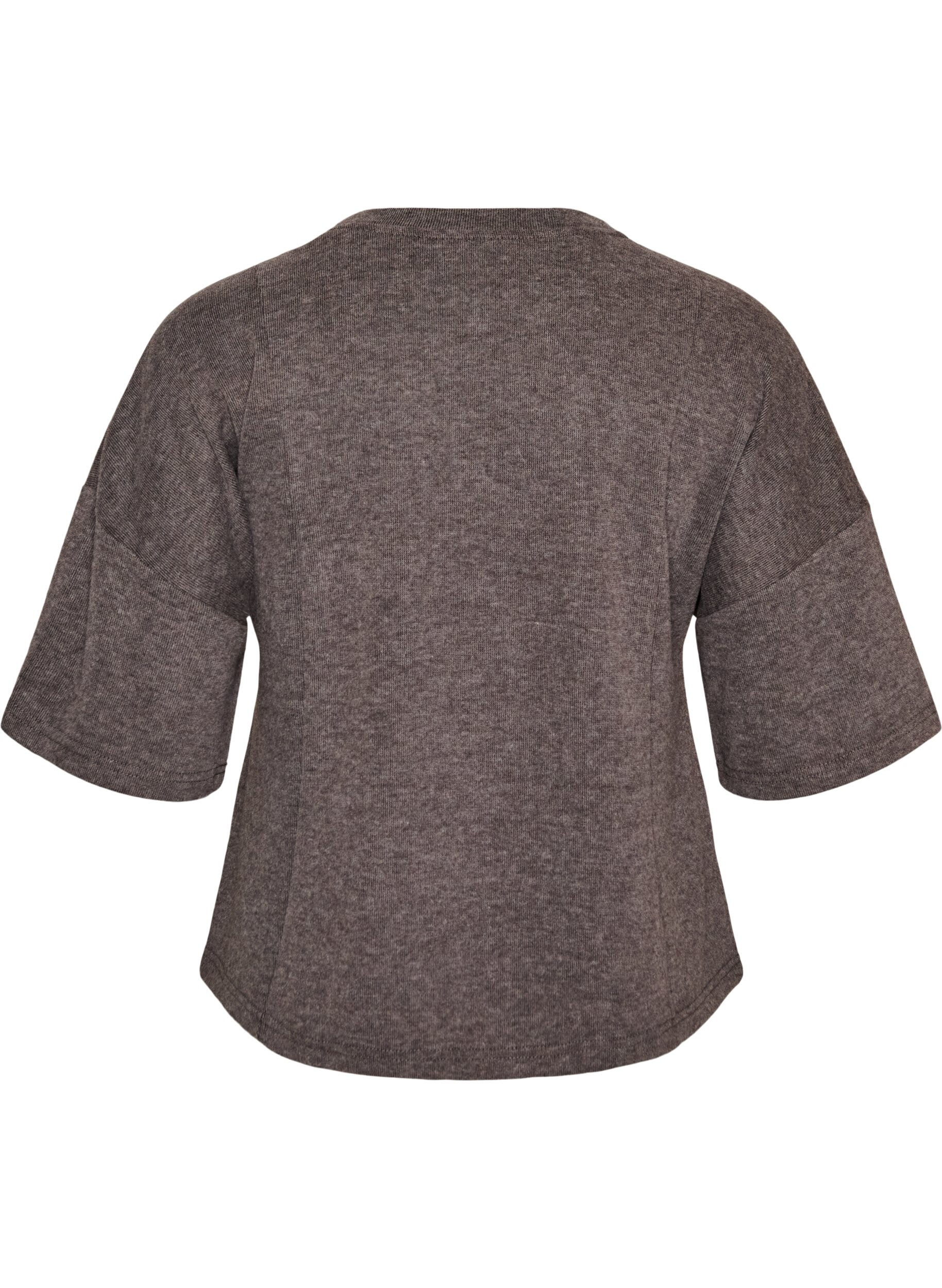 ZizziA-lijn jersey blouse met mouwen tot de elleboog, Grijs, Packshot image number 1