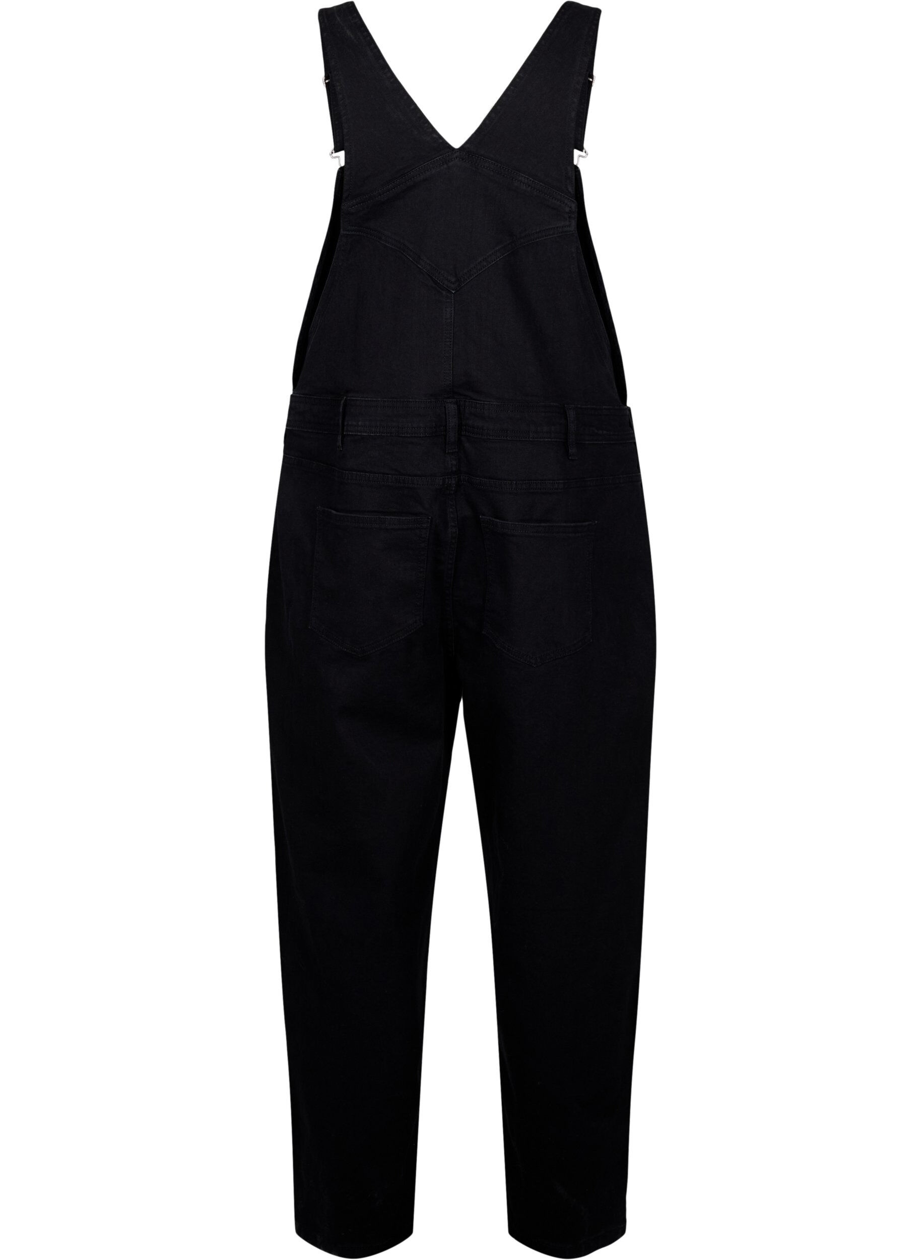 Zizzi Denim overalls, Zwart, Packshot image number 1