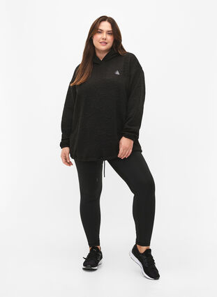 Sportief sweatshirt met capuchon, Black, Model image number 3