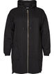 Lang vest met capuchon en ritssluiting, Zwart, Packshot image number 0