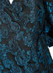 Jacquard wikkeljurk met 3/4 mouwen, Black Blue, Packshot image number 2