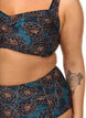 Gewatteerde bikinitop met print, Blauw, Model image number 2