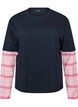 T-shirt met een sportieve gelaagde look, Blauw, Packshot image number 0