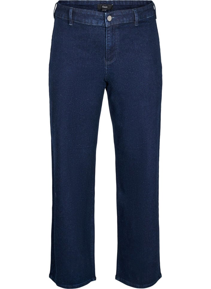 Jeans met hoge taille en wijde pijpen, Blauw, Packshot image number 0