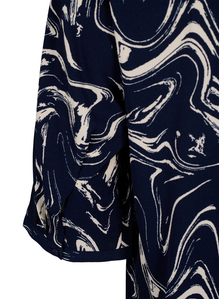 Tuniek met 3/4 mouwen en print, N. Blazer Swirl AOP, Packshot image number 3