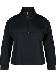 Sweatshirt van modalmix met hoge hals, Black