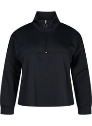 Sweatshirt van modalmix met hoge hals, Black