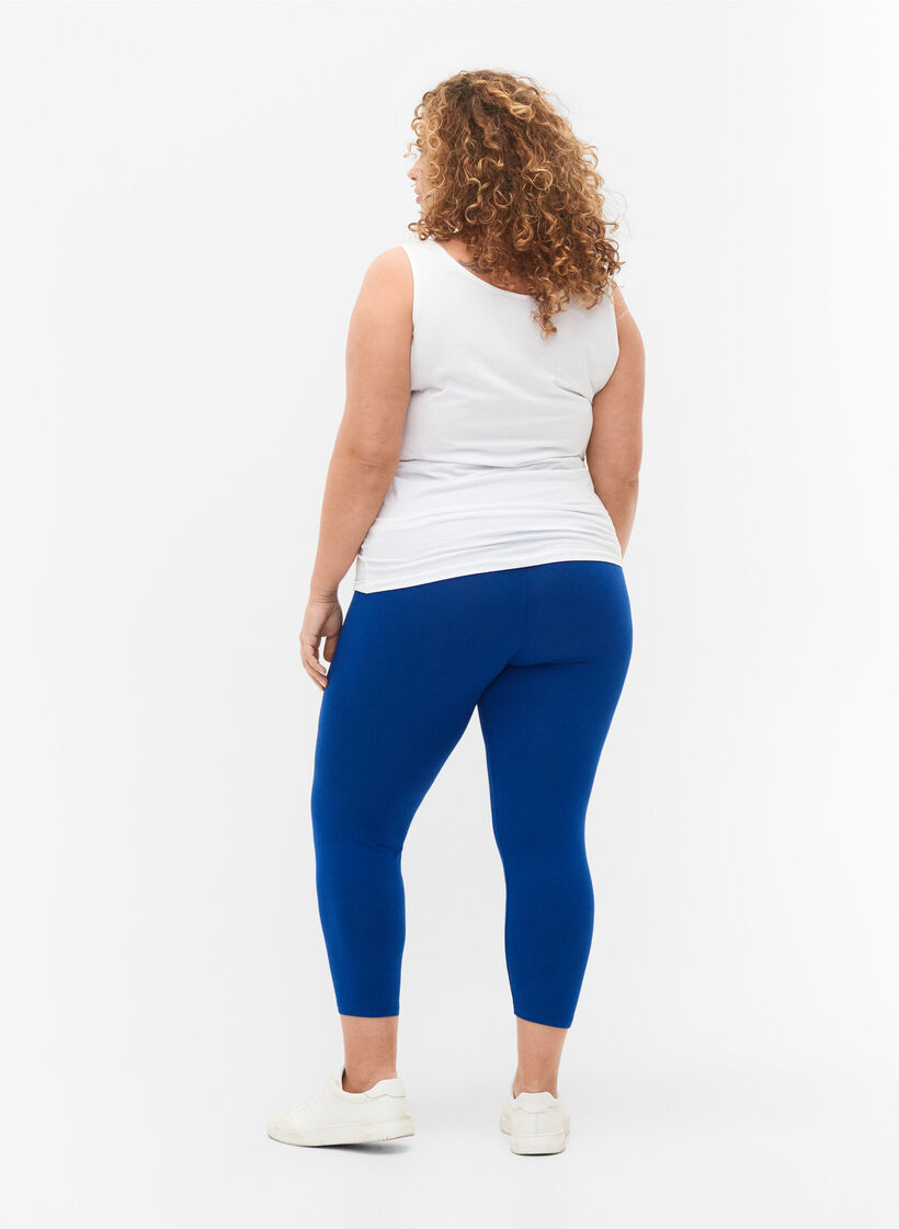 Basic 3/4 legging in viscose, Blauw, Model image number 2