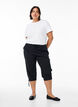 Katoenen Capri-broek, Zwart, Model image number 0