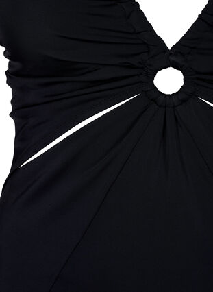 Gedrapeerd badpak met ringdetail, Black, Packshot image number 2