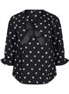 Blouse met strikjes en 3/4 mouwen, Black White Bow, Packshot image number 0