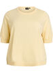 Fijngebreide blouse met korte mouwen, Geel, Packshot image number 0