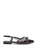 Slingback met strikdetail en lakuitstraling, Bruin, Packshot image number 0