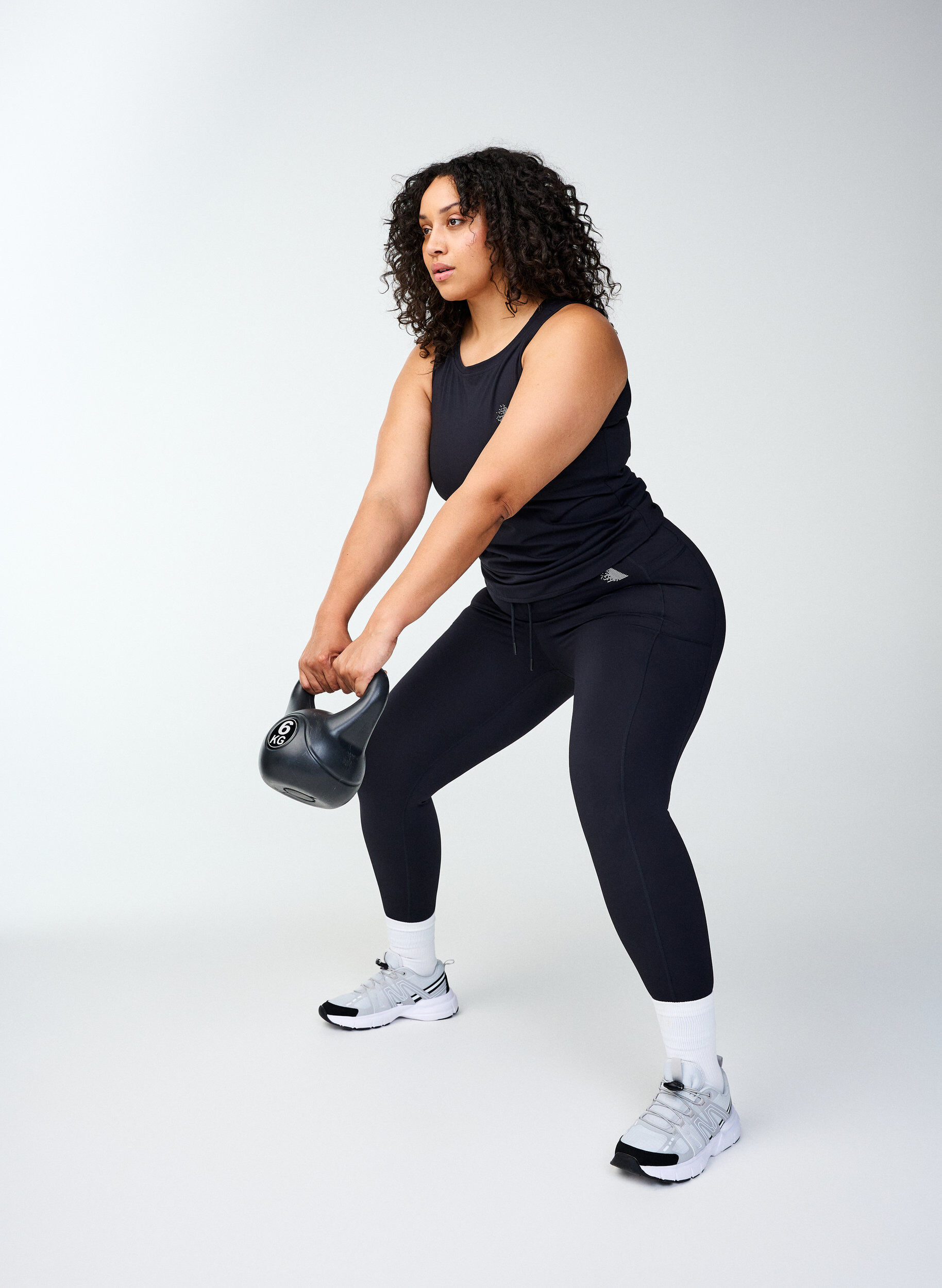 Zizzi 7/8 training panty met zakken, Zwart, Image image number 1