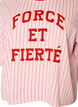 Boxy T-shirt met strepen en statement print, Roze, Packshot image number 2