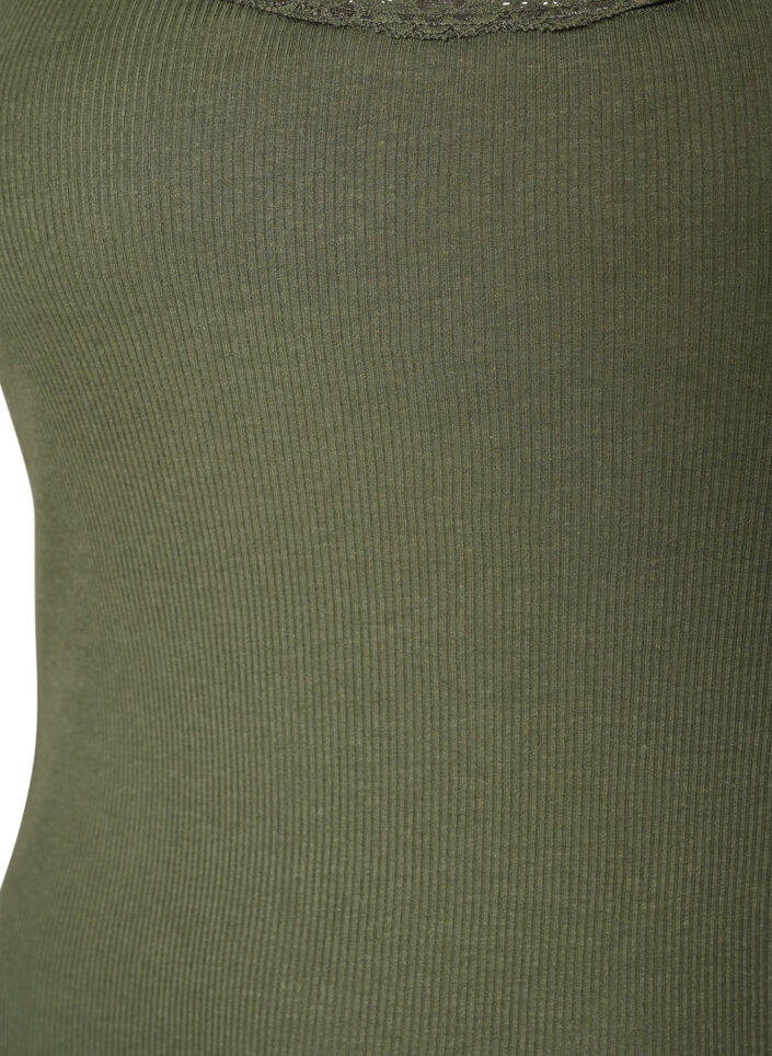 Top met kant, Groen, Packshot image number 2