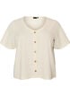 Katoenen blouse met structuur en knoopsluiting, Vanille, Packshot image number 0