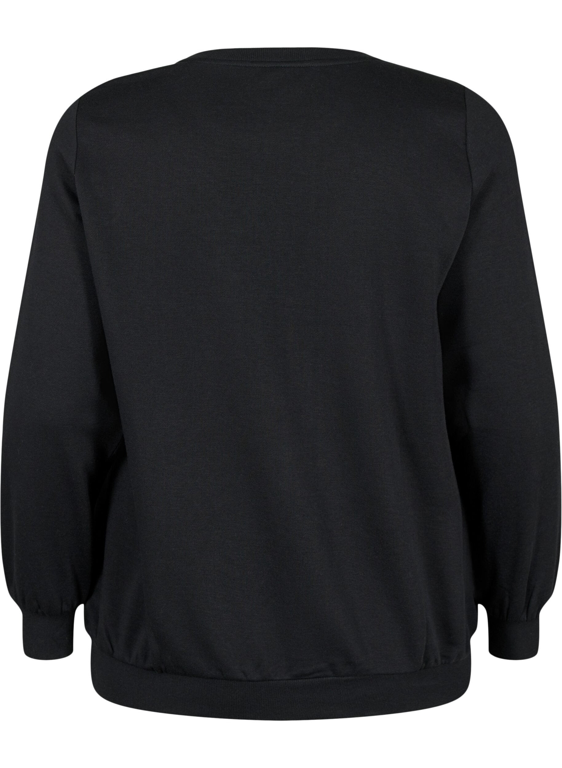 Zizzi Kerst sweatshirt, Black LOADING, Packshot image number 1
