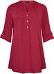 Katoenen mousseline tuniek met broderie anglaise, Rood, Packshot image number 0