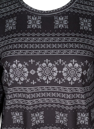 Pyjama top met patroon en lange mouwen, Black AOP, Packshot image number 2