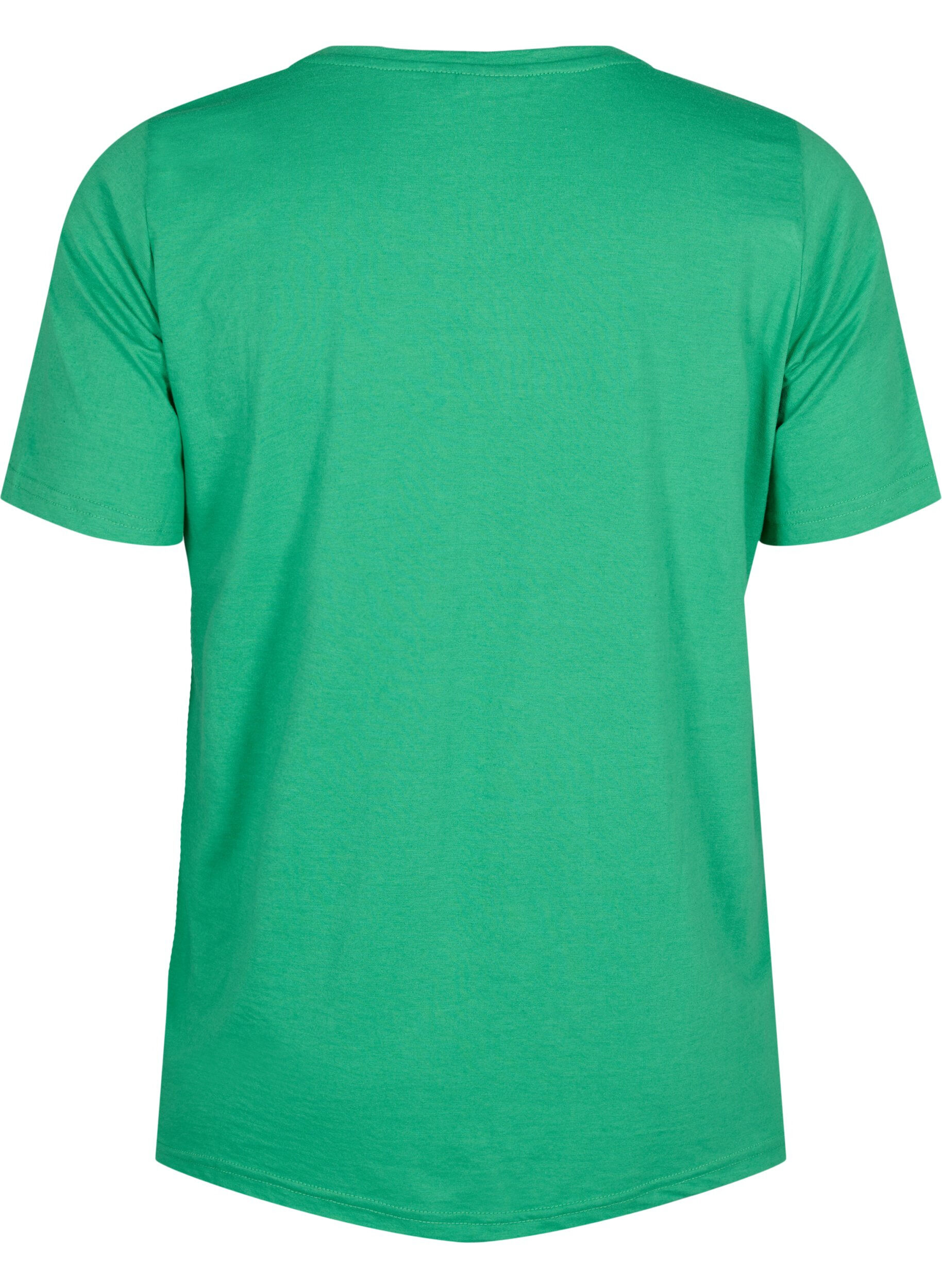 Zizzi FLASH - T-shirt met ronde hals, Kelly Green, Packshot image number 1